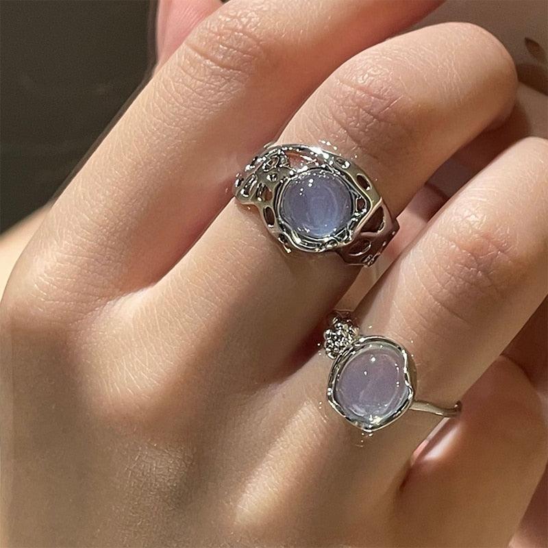 Opal Irregular Natural Stone Ring Rings - The Burner Shop