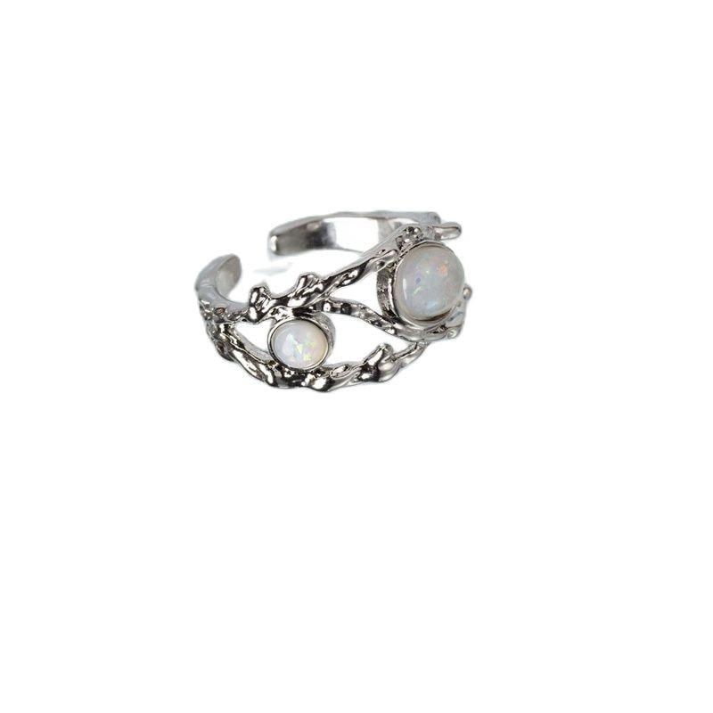 Opal Irregular Natural Stone Ring Rings - The Burner Shop