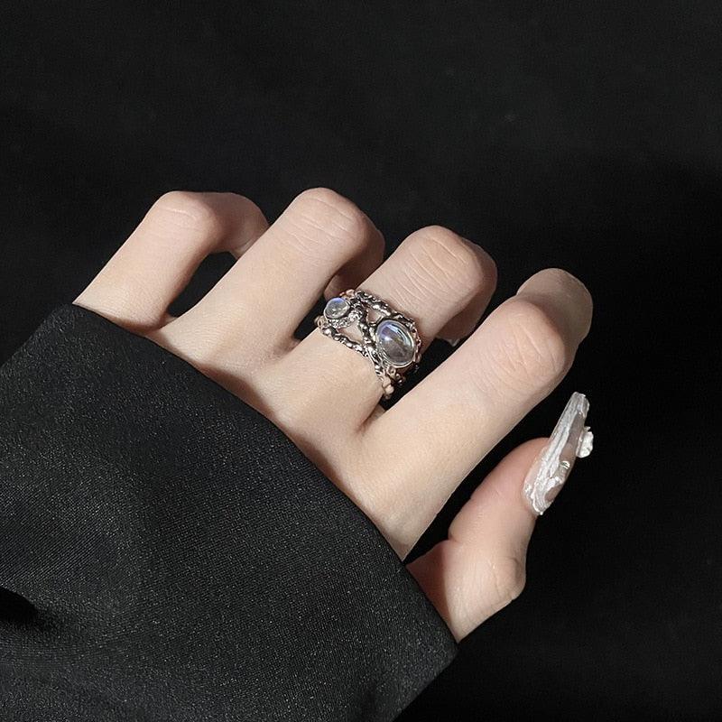 Opal Irregular Natural Stone Ring Rings - The Burner Shop