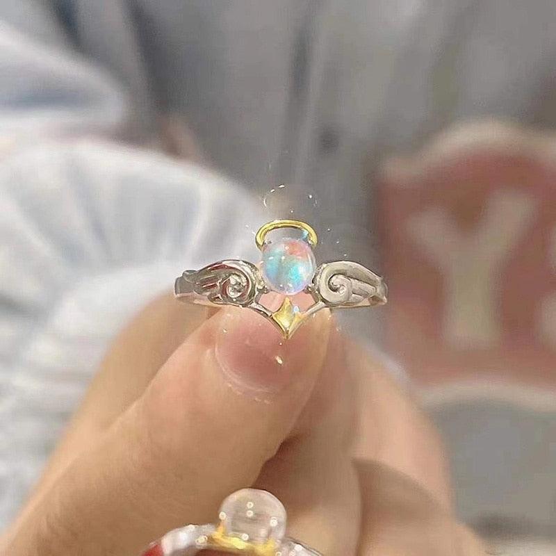 Opal Irregular Natural Stone Ring Rings - The Burner Shop