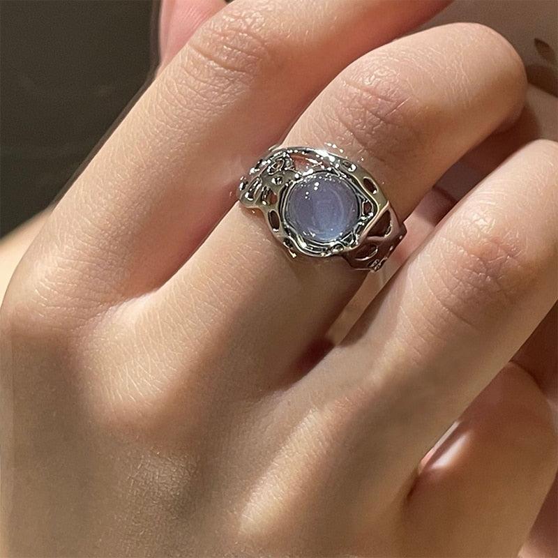 Opal Irregular Natural Stone Ring Rings - The Burner Shop