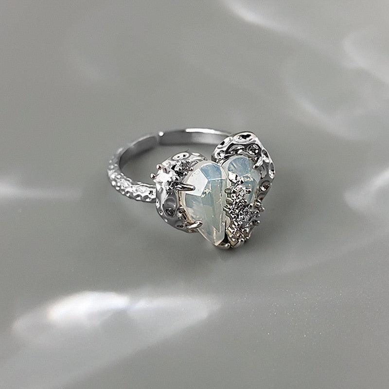 Opal Irregular Natural Stone Ring Rings - The Burner Shop