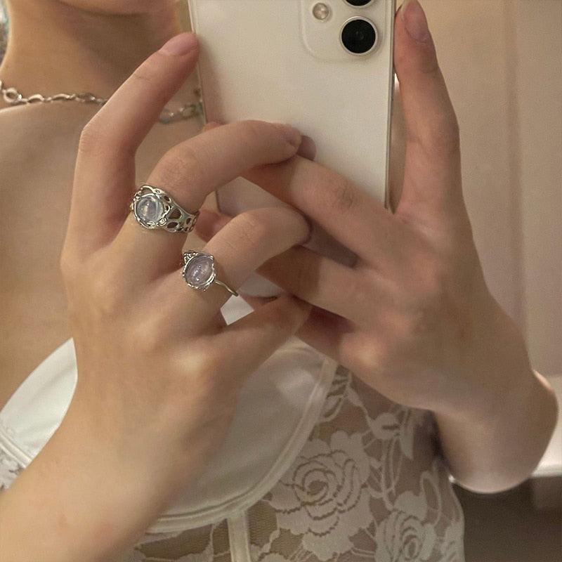 Opal Irregular Natural Stone Ring Rings - The Burner Shop