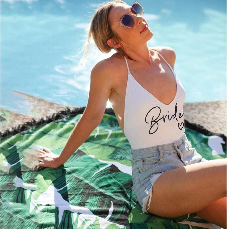 Padded Bride / Team Bride One Piece Swimsuit Swimwear - The Burner Shop