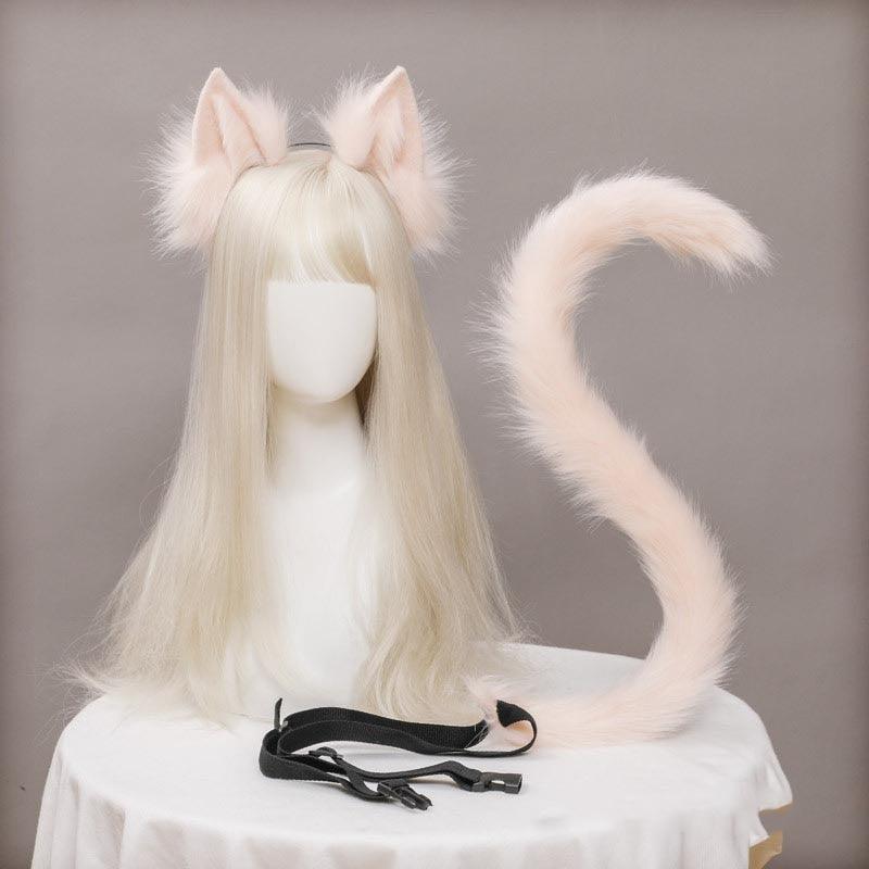 Plush Cat Ears & Tail Headpiece - The Burner Shop