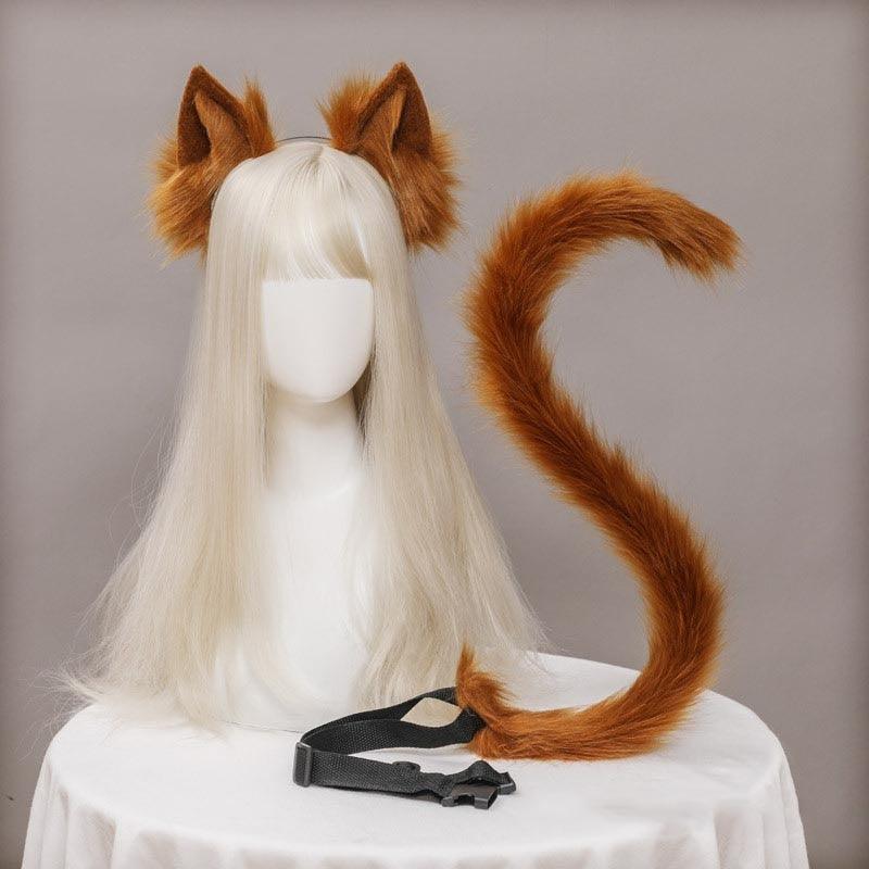 Plush Cat Ears & Tail Headpiece - The Burner Shop