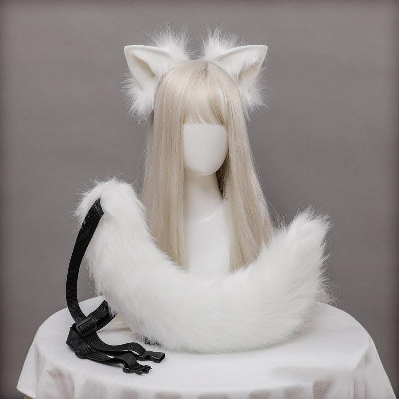 Plush Cat Ears & Tail Headpiece - The Burner Shop