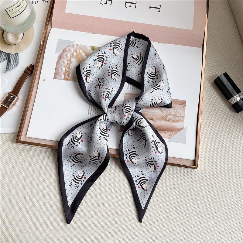 Print Silky Hair Band Scarf Hair Accessory - The Burner Shop