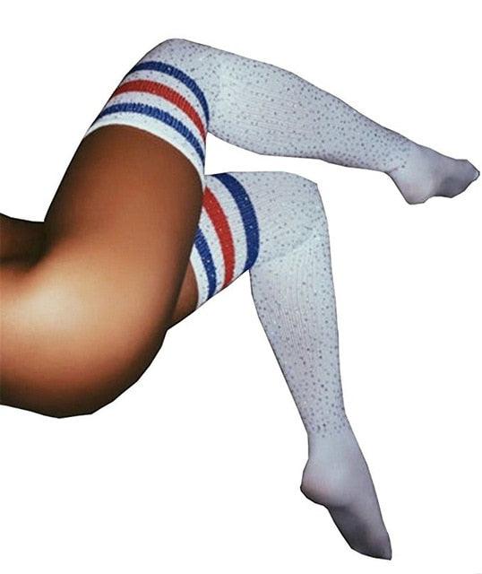 Rees Rhinestone Thigh High Stockings Stockings - The Burner Shop