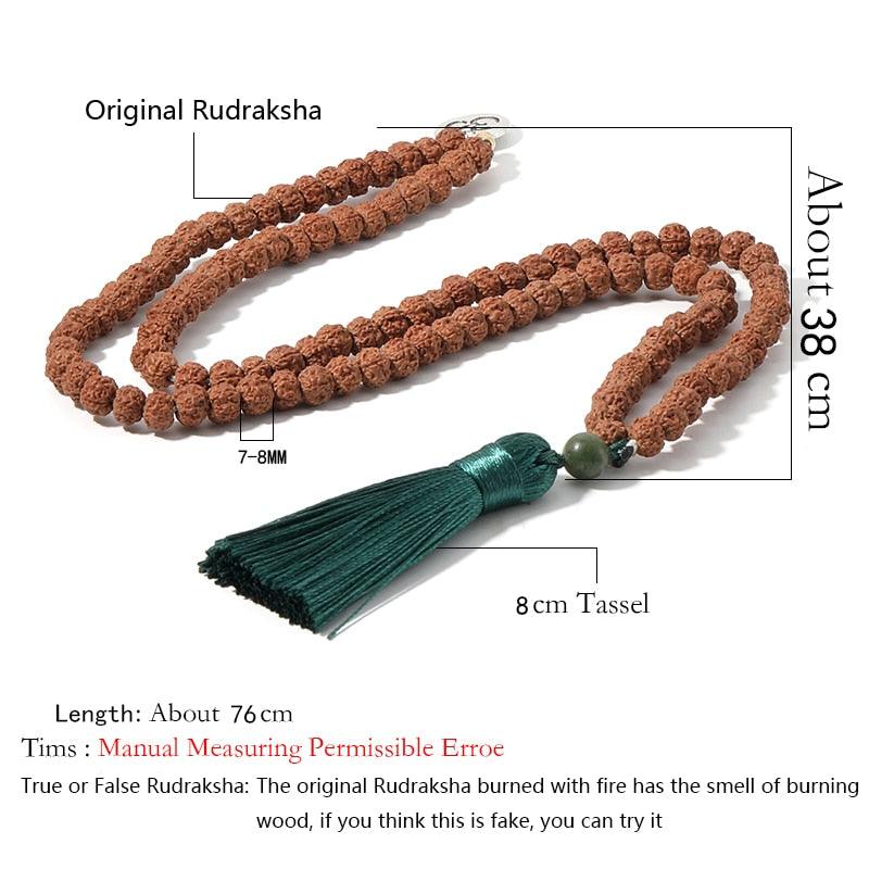 Rudraksha Beaded Necklace Necklaces - The Burner Shop