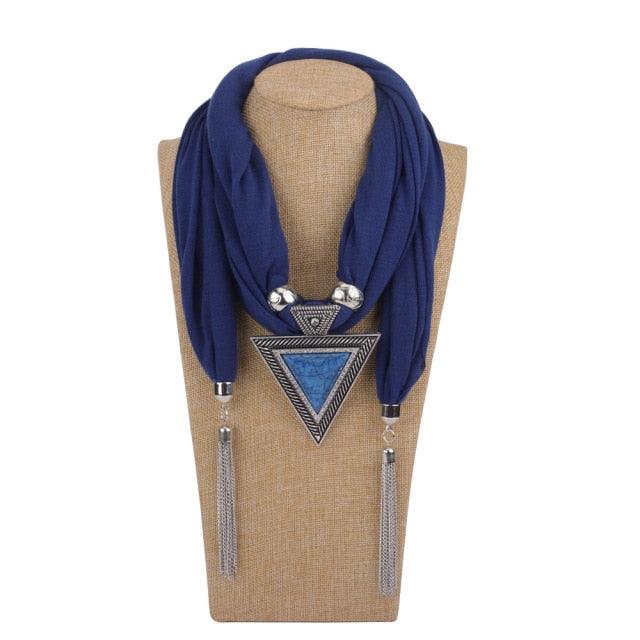 Scarf Pendant Necklace with Tassel Necklaces - The Burner Shop