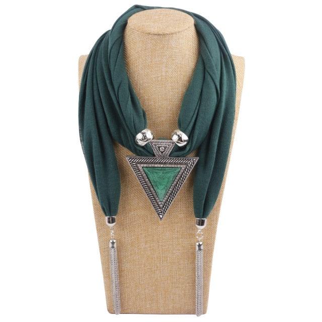 Scarf Pendant Necklace with Tassel Necklaces - The Burner Shop