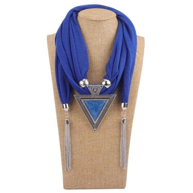 Scarf Pendant Necklace with Tassel Necklaces - The Burner Shop