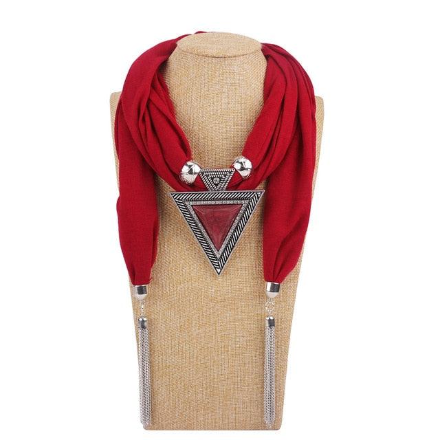 Scarf Pendant Necklace with Tassel Necklaces - The Burner Shop