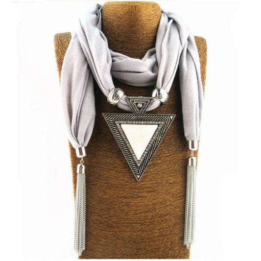 Scarf Pendant Necklace with Tassel Necklaces - The Burner Shop