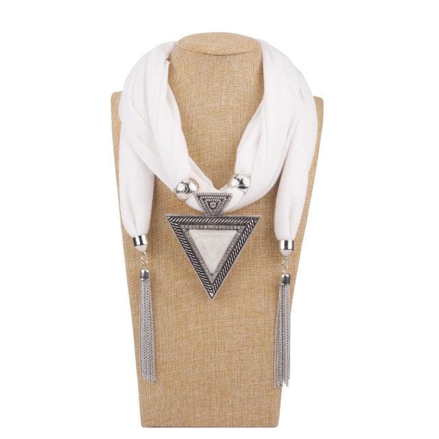 Scarf Pendant Necklace with Tassel Necklaces - The Burner Shop