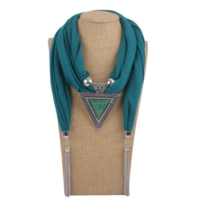 Scarf Pendant Necklace with Tassel Necklaces - The Burner Shop