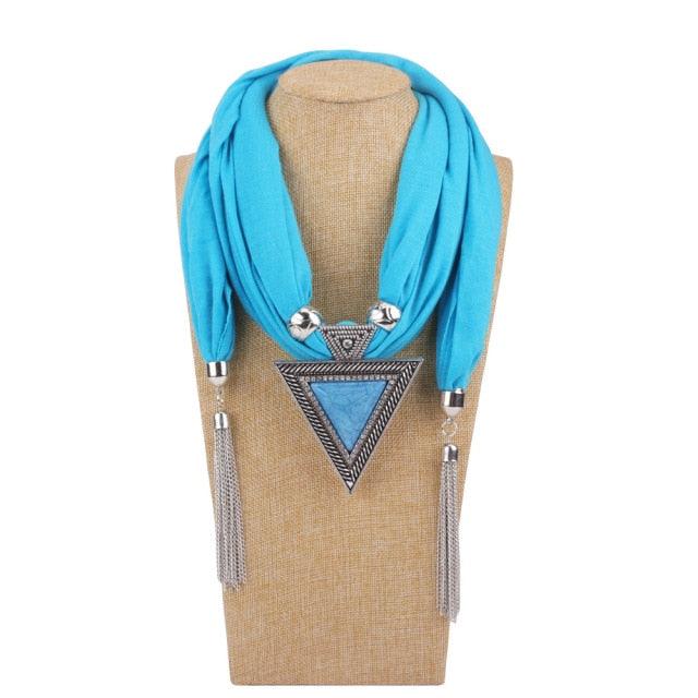 Scarf Pendant Necklace with Tassel Necklaces - The Burner Shop