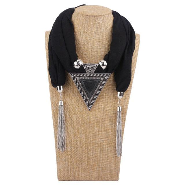 Scarf Pendant Necklace with Tassel Necklaces - The Burner Shop
