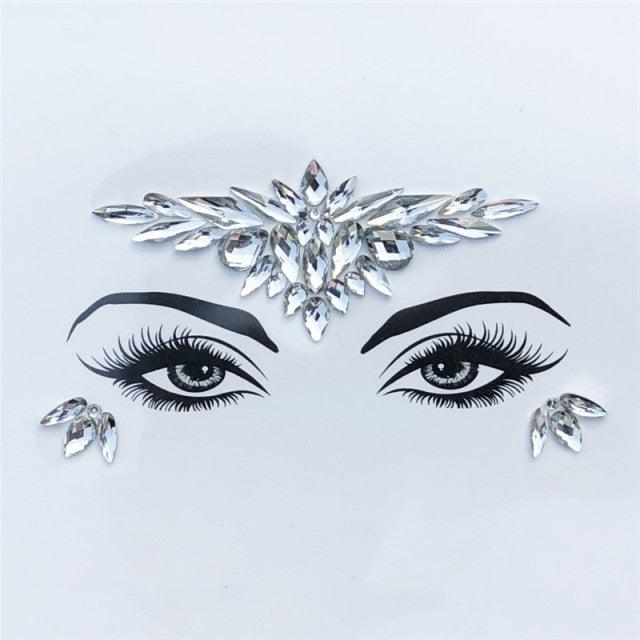 Self-adhesive Rhinestone Face Stickers Face Accessory - The Burner Shop