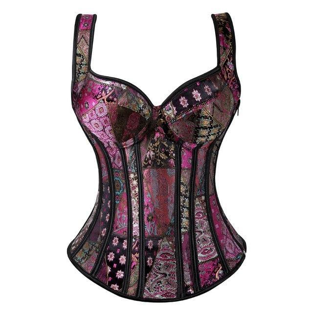 Sexy Steampunk Zipper Corset Corsets - The Burner Shop