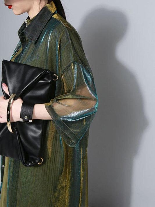 Sheer See-Through Long Shirt Shirts - The Burner Shop