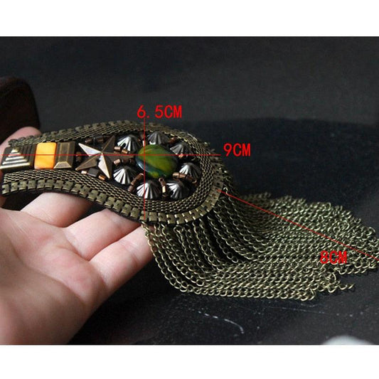 Shoulder Epaulets Tassel Chain Shoulder Piece - The Burner Shop