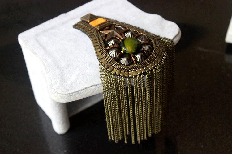 Shoulder Epaulets Tassel Chain Shoulder Piece - The Burner Shop