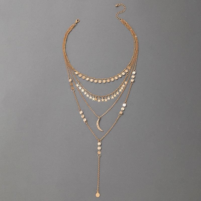 Star Moon Necklace Necklaces - The Burner Shop