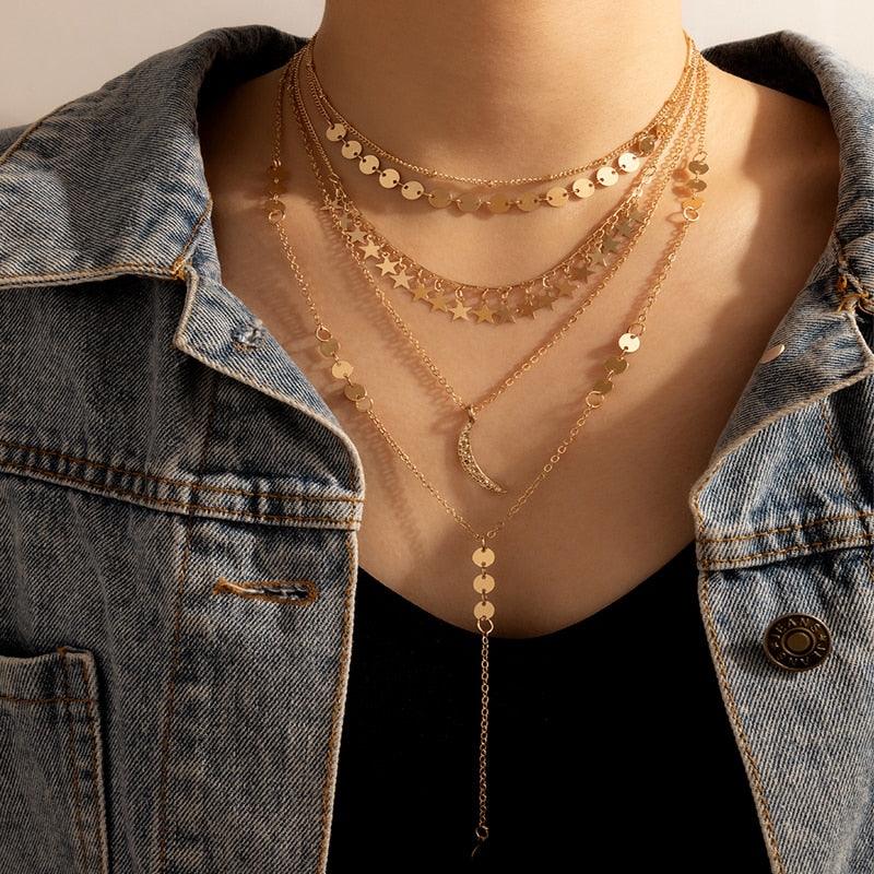 Star Moon Necklace Necklaces - The Burner Shop