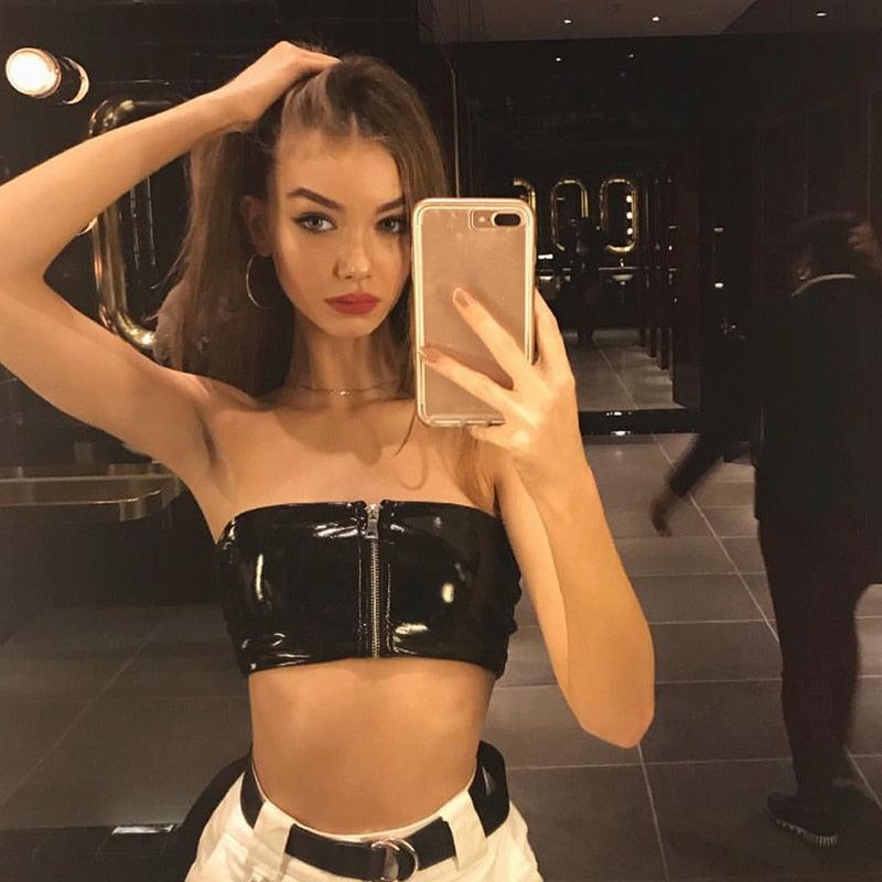 Strapless Latex Tube Top Tops - The Burner Shop