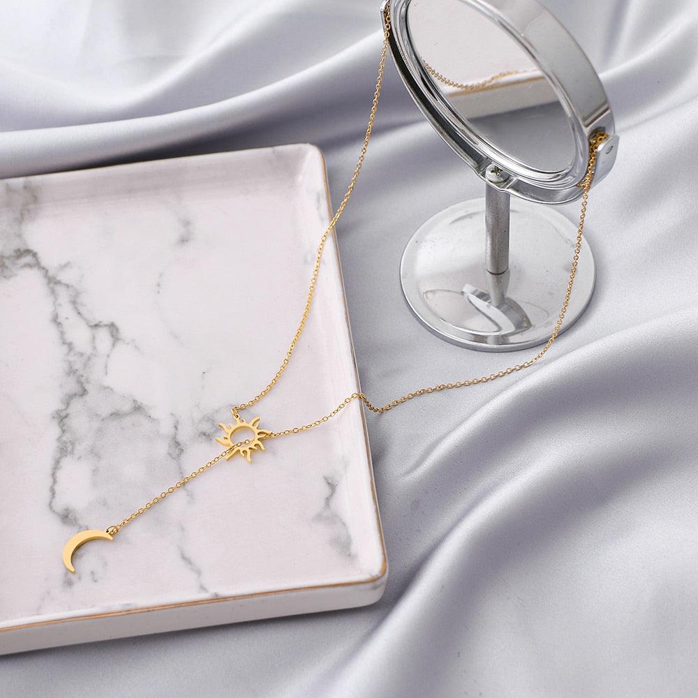 Sun & Moon Pendant Necklaces - The Burner Shop