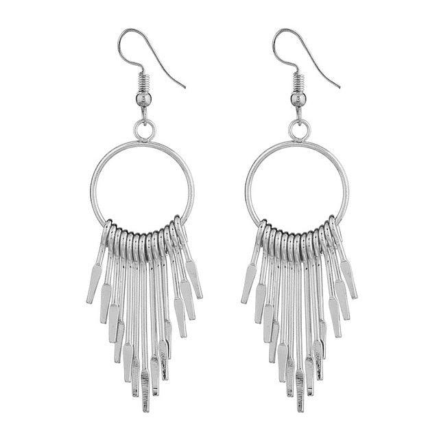 Swing Shiny Long Tassels Drop Earrings Earrings - The Burner Shop