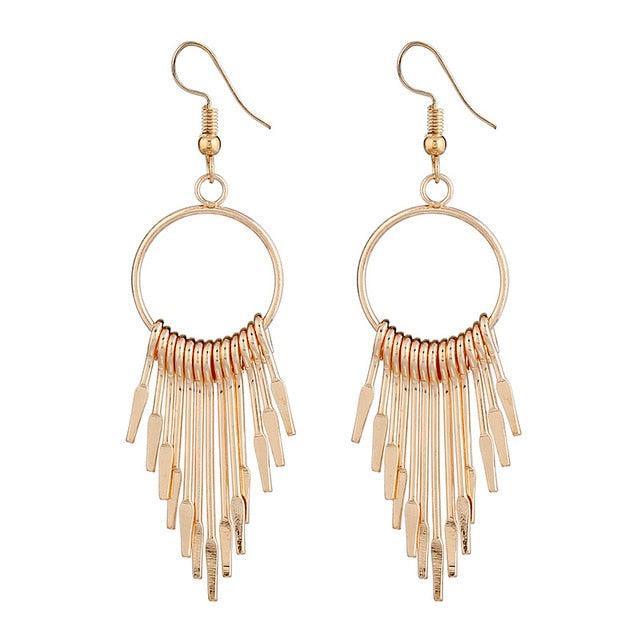 Swing Shiny Long Tassels Drop Earrings Earrings - The Burner Shop