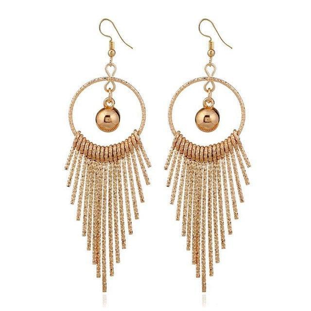 Swing Shiny Long Tassels Drop Earrings Earrings - The Burner Shop