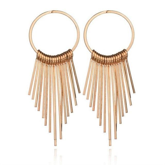 Swing Shiny Long Tassels Drop Earrings Earrings - The Burner Shop