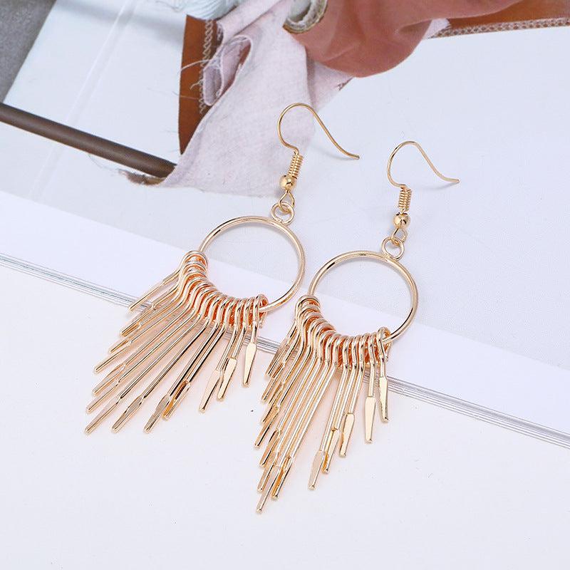 Swing Shiny Long Tassels Drop Earrings Earrings - The Burner Shop