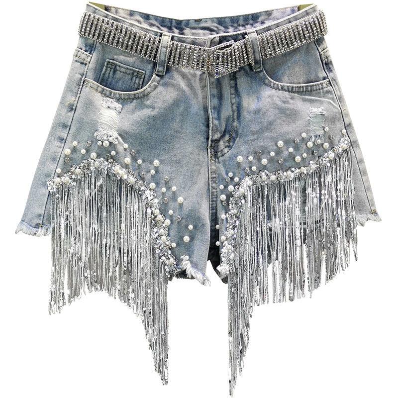 Tassel Denim Shorts Shorts - The Burner Shop