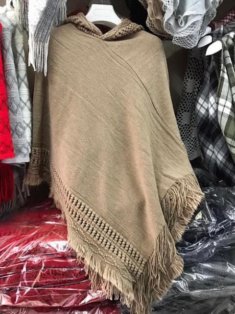 Tassel Hooded Poncho Ponchos - The Burner Shop