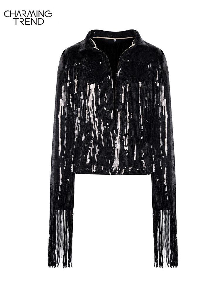 Tassel Sequin Jacket Jackets - The Burner Shop
