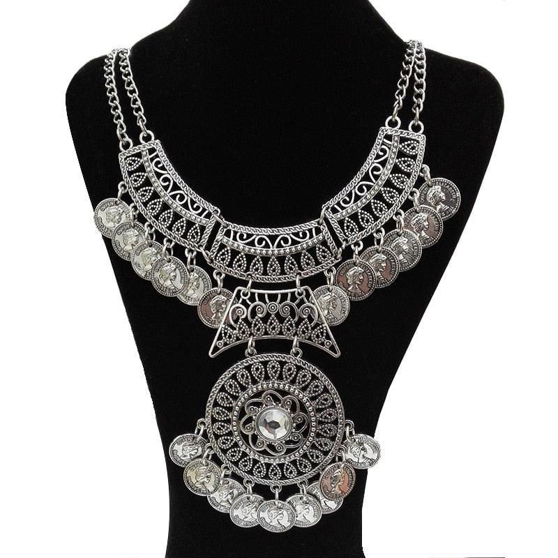 Tribal Vintage Coin Gypsy Chain Necklace Necklaces - The Burner Shop