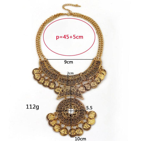 Tribal Vintage Coin Gypsy Chain Necklace Necklaces - The Burner Shop