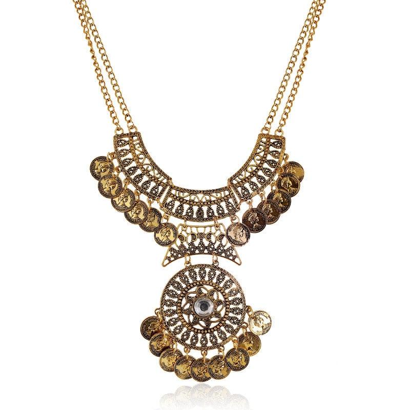 Tribal Vintage Coin Gypsy Chain Necklace Necklaces - The Burner Shop