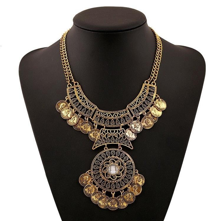 Tribal Vintage Coin Gypsy Chain Necklace Necklaces - The Burner Shop