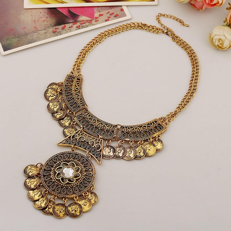 Tribal Vintage Coin Gypsy Chain Necklace Necklaces - The Burner Shop