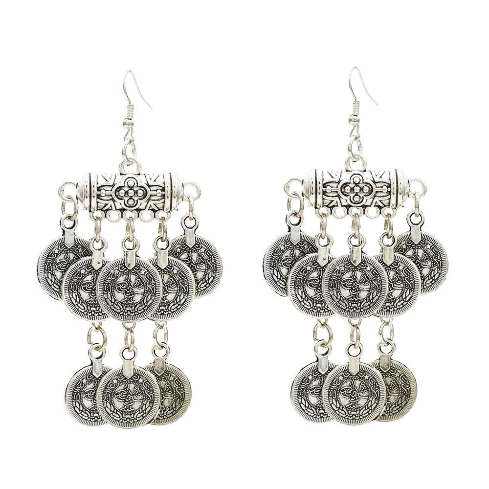 Turkish Coin Drop Boho Tassel Earrings Earrings - The Burner Shop