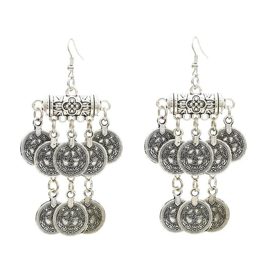 Turkish Coin Drop Boho Tassel Earrings Earrings - The Burner Shop