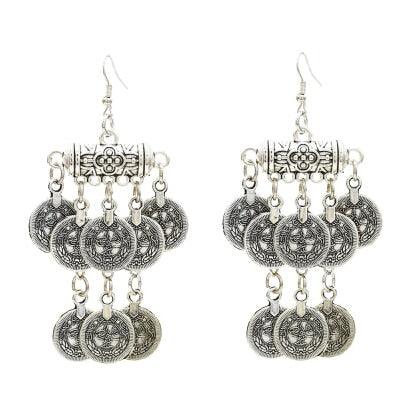 Turkish Coin Drop Boho Tassel Earrings Earrings - The Burner Shop
