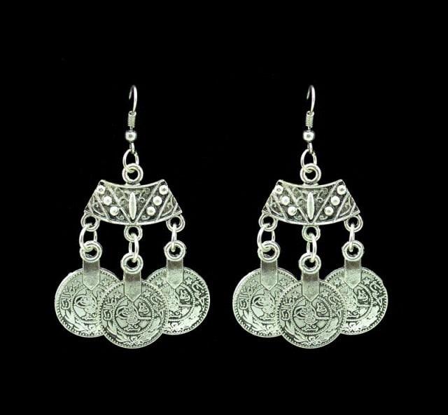 Turkish Coin Drop Boho Tassel Earrings Earrings - The Burner Shop