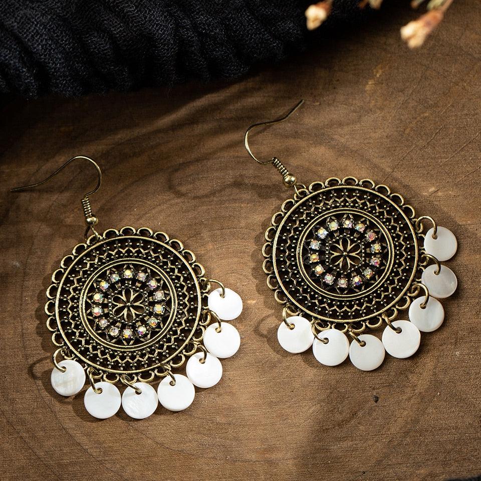 Vintage Beads Round Dangle Drop Earrings Earrings - The Burner Shop